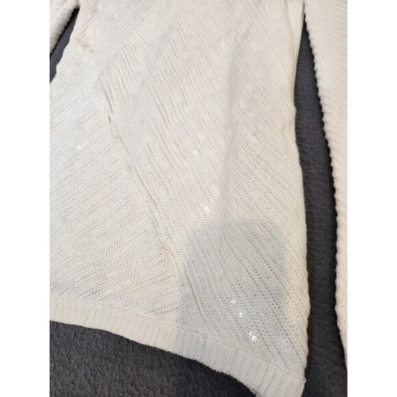 Chicos Ivory Sequin Embellished Cowl Neck Long Sleeve Sweater Sz 0 US S Pullover - Picture 3 of 8